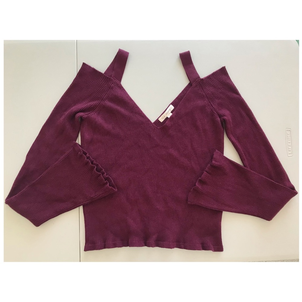 L.A Hearts // NWOT Women’s Open Shoulder Ruffled Knit Crop Top